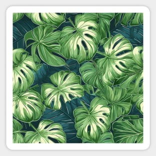 variegated monstera pattern Sticker